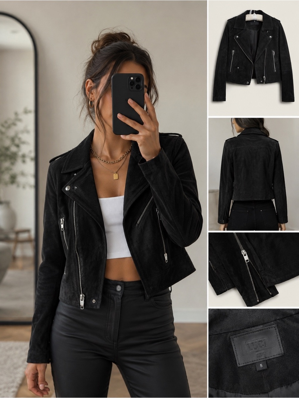 Blank NYC Black Suede Moto Jacket